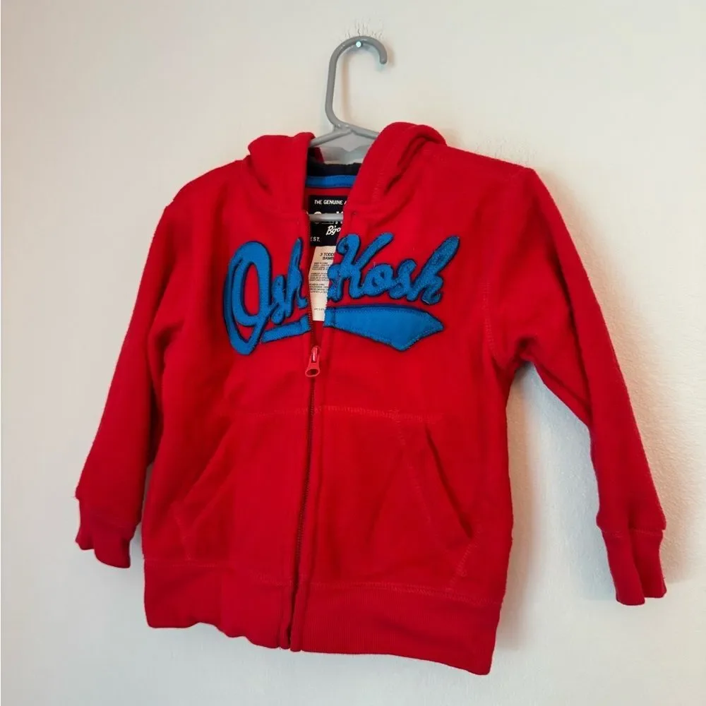 OshKosh B’Gosh Red Toddler Zip Up Hoodie - Size 3T